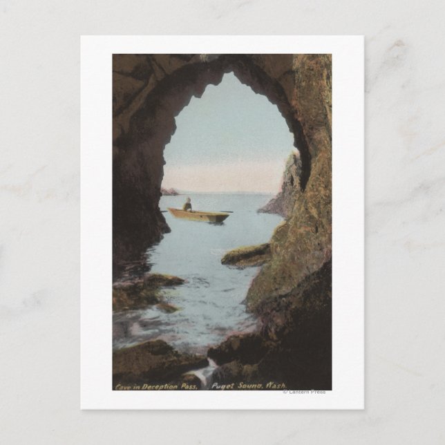 Carte Postale Puget Sound, WA - Grotte dans la tromperie (Devant)