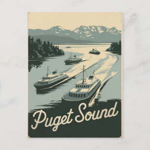 Carte Postale Puget Sound Washington Vintage