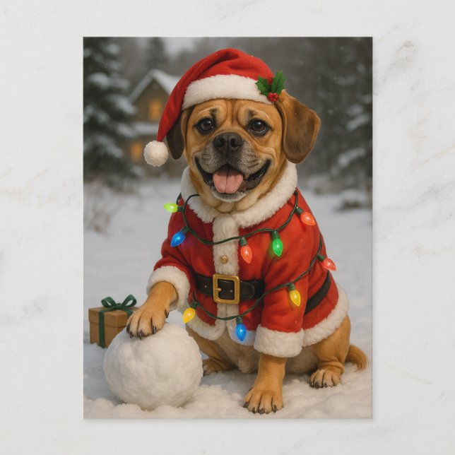 Carte Postale Puggle Christmas Card (Devant)