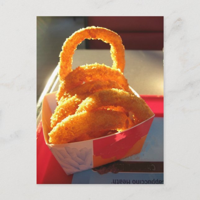 Carte Postale Puis-Je Avoir Des Anneaux D'Oignon Avec Ça ? (Devant)