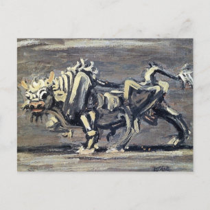 Carte Postale Puissant tableau "White Ox 1" de Lee Jung-seob