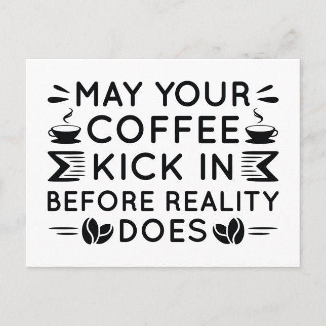 Carte Postale Puisse Ton Café Arriver (Devant)