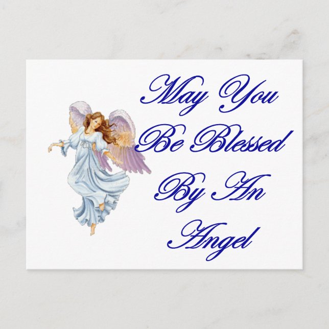 Carte Postale Puissiez-Vous Être Béni Par Un Ange (Devant)