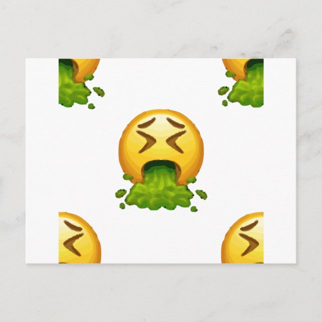Carte Postale puking émoji (Devant)