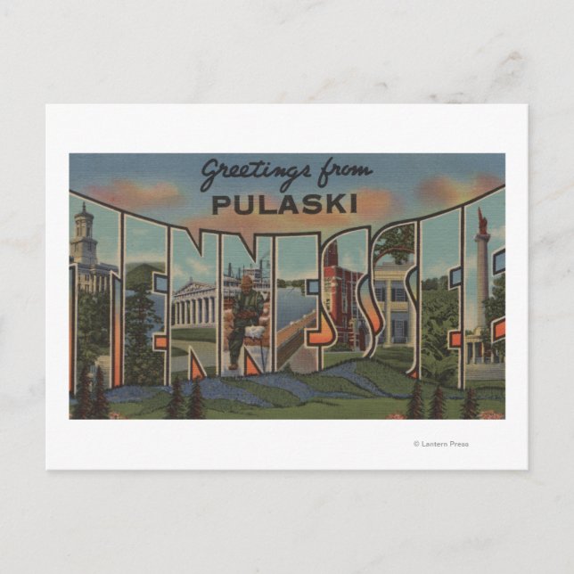 Carte Postale Pulaski, Tennessee - Scènes de grandes lettres (Devant)