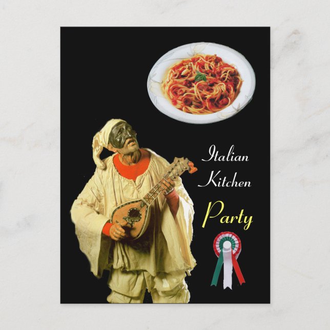 Carte Postale PULCINELLA ITALIAN KITCHEN PARTY Black Recette (Devant)