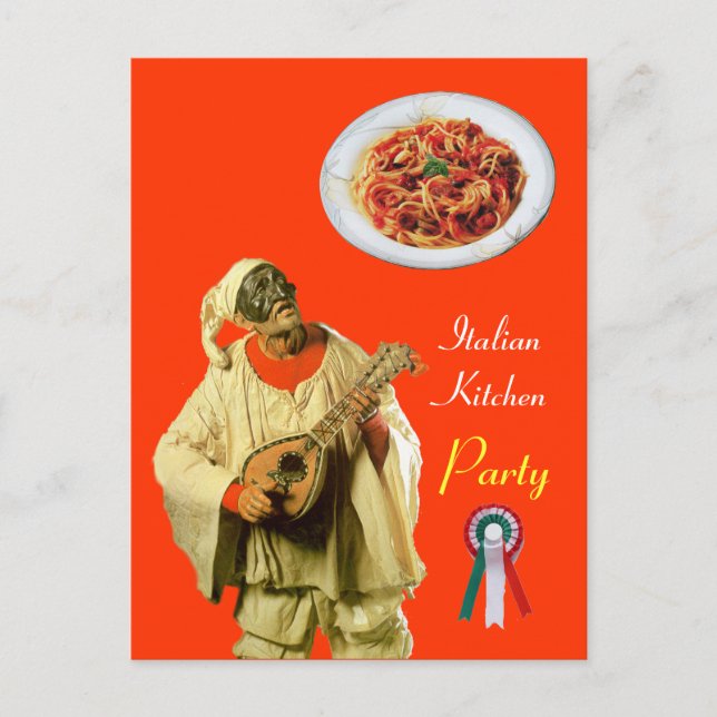 Carte Postale PULCINELLA ITALIAN KITCHEN PARTY Orange Recette (Devant)