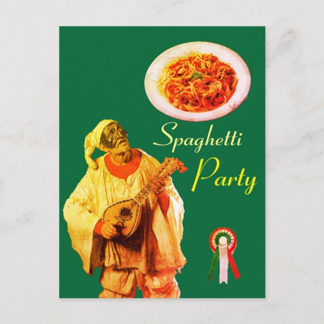 Carte Postale PULCINELLA ITALIAN KITCHEN SPAGHETTI PARTY Recette (Devant)