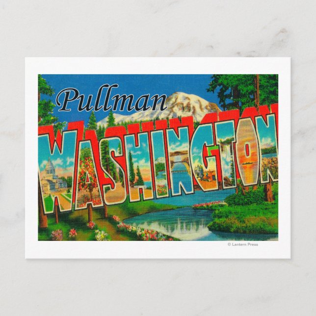 Carte Postale Pullman, Washington - Scènes de grandes lettres (Devant)