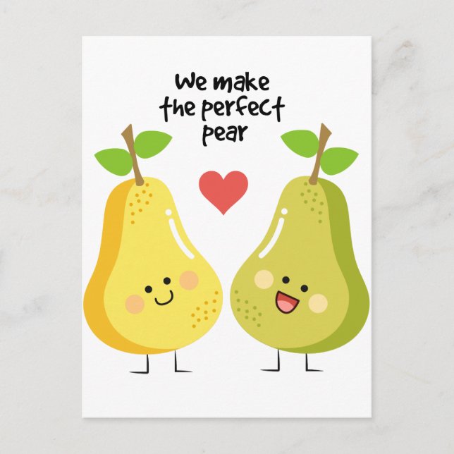 Carte Postale Pun de fruit amusant nous faisons la poire parfait (Devant)