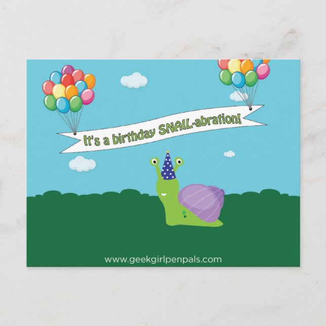Carte postale Pun Snail Anniversaire (Devant)