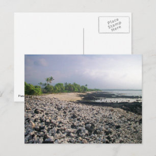 Carte Postale PunaluGu Plage de sable noir Hawaii Big Island