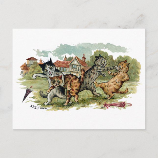 Carte Postale Punches de commerce de chats (Devant)