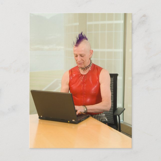 Carte Postale Punk au travail (Devant)