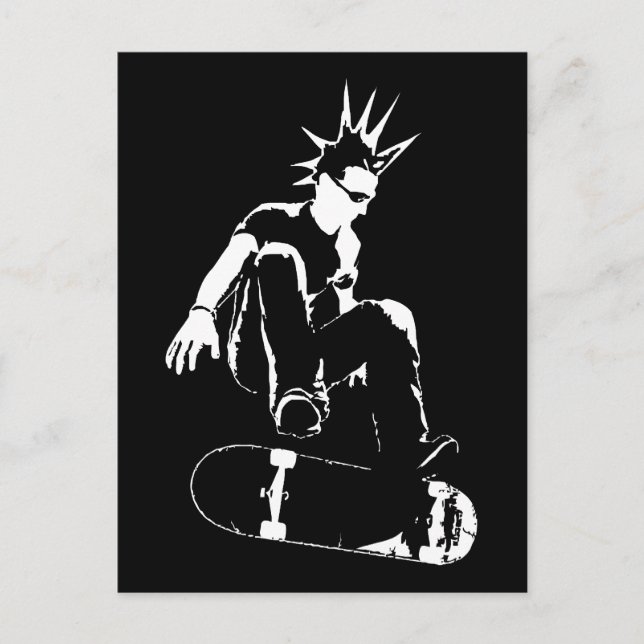 Carte Postale punk skateboard (Devant)