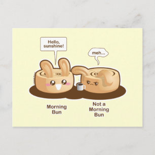 Carte Postale Punny Buns : Mignonne lapin du matin