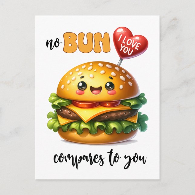 Carte Postale Punny Cheeseburger Valentine (Devant)