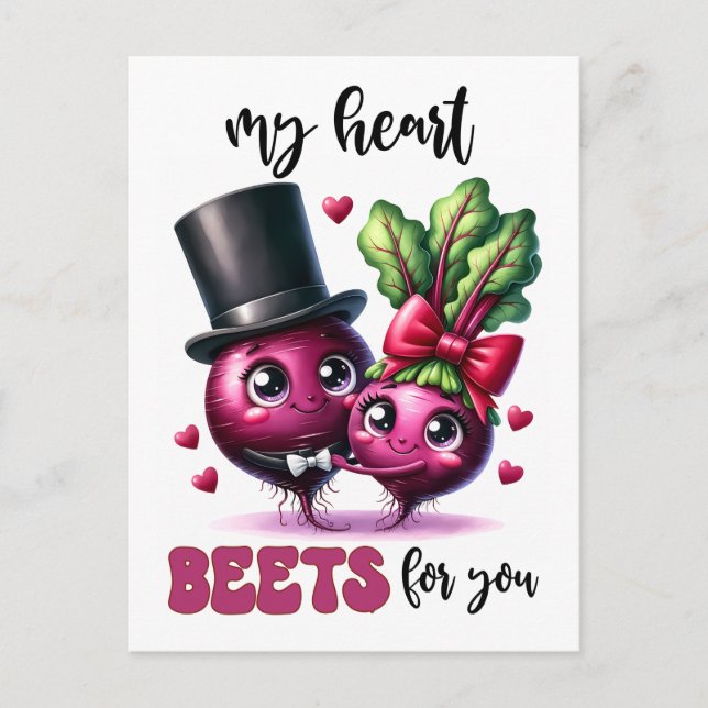 Carte Postale Punny My Heart Beets For You (Devant)