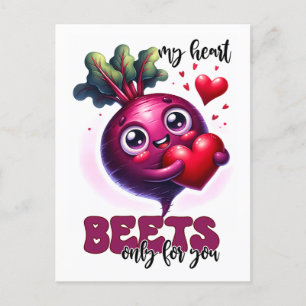Carte Postale Punny My Heart Beets Pour Vous Seulement