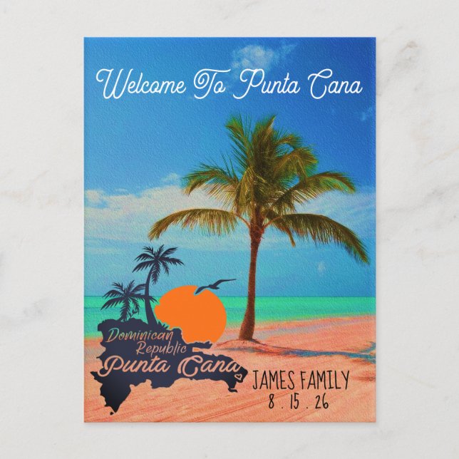 Carte Postale Punta Cana Dominican - Vacances en famille Vintage (Devant)