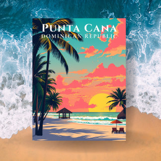 Carte Postale Punta Cana République dominicaine Voyage Rétro Pla