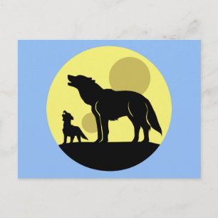 Carte Postale Pup Mother and Wolf