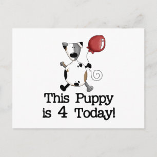 Carte Postale Puppy est 4 Tshirts et cadeaux d'anniversaire