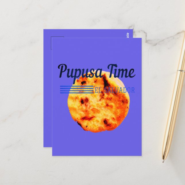 Carte Postale Pupusa Time Cuisine préférée salvadorienne (Devant/Arrière en situation)