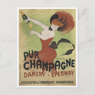 Carte Postale PUR CHAMPAGNE Poster d'art Vintage imprimé