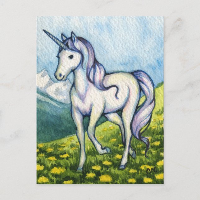 Carte Postale Pureté - Unicorn Imaginaire Art (Devant)