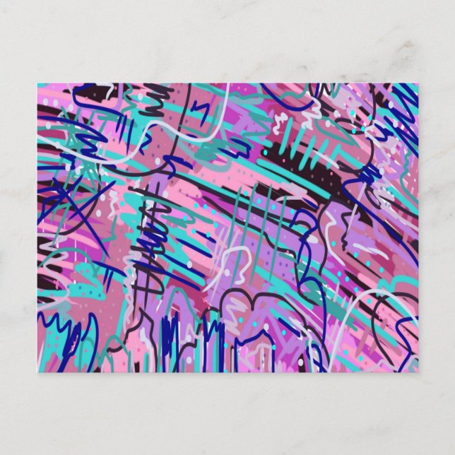 Carte Postale Purple Dream Expressive Abstrait (Devant)