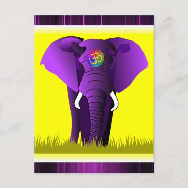 Carte postale Purple Elephant (Devant)