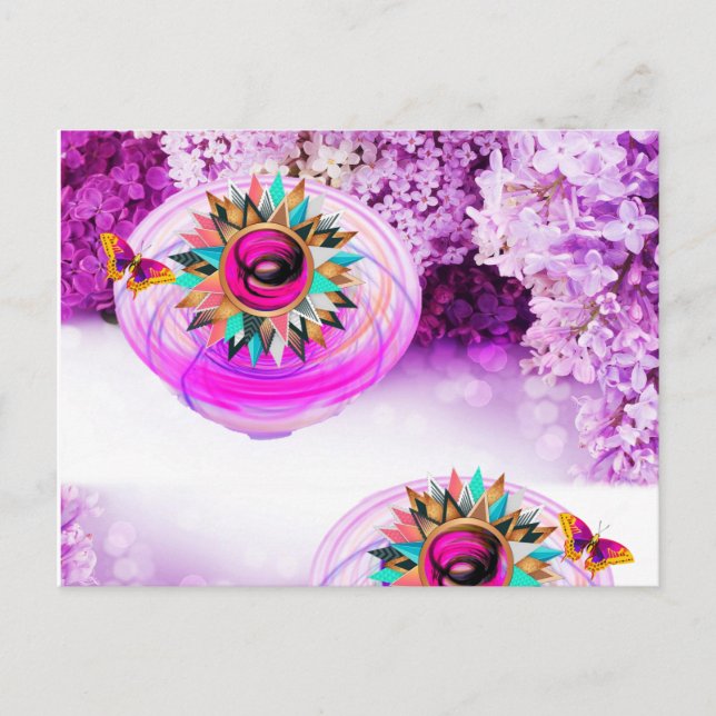 Carte Postale Purple Floral (Devant)