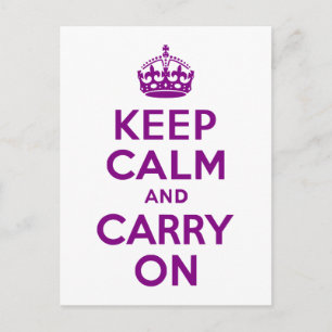 Carte Postale Purple Gardez le calme et continuer