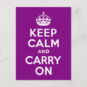 Carte Postale Purple Gardez le calme et continuer