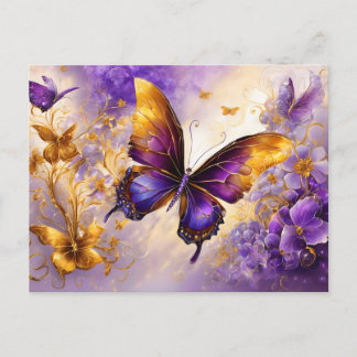 Carte Postale Purple & Gold Butterfly # 15