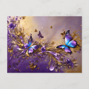 Carte Postale Purple & Gold Butterfly # 21