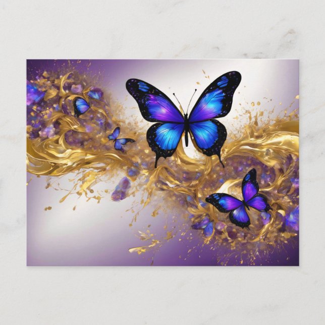 Carte Postale Purple & Gold Butterfly # 22 (Devant)