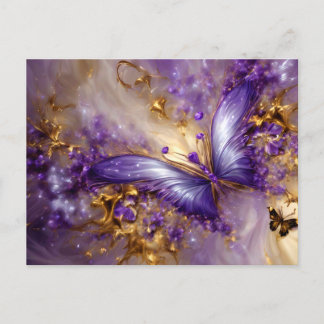 Carte Postale Purple & Gold Butterfly # 23