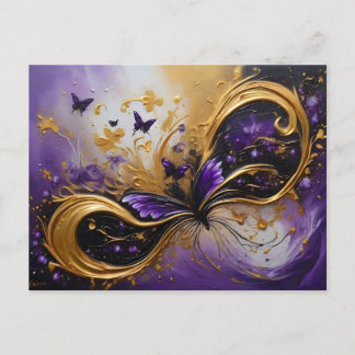Carte Postale Purple & Gold Butterfly # 7