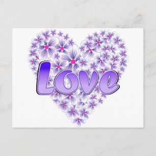 Carte Postale Purple Love and Daisies
