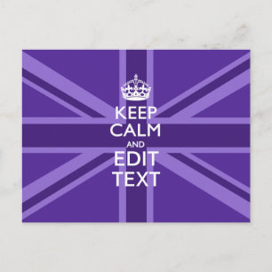 Carte Postale Purple Mauve Gardez Le Calme Et Votre Texte Union 