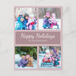 Carte Postale Purple Multi Photo Noël voeux