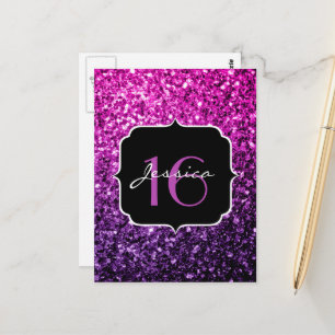 Carte Postale Purple Pink Ombre parties scintillant scintille Sw