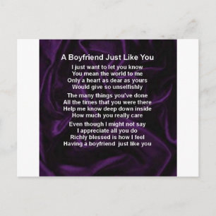 Carte Postale Purple - Poème de petit ami