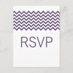 Carte Postale Purple Simple Chevron RSVP