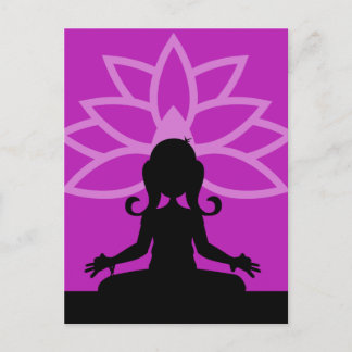 Carte Postale Purple Yoga Silhouette
