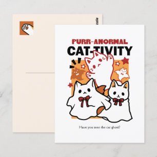 Carte Postale Purr-anormal Cat Cat mignonne Halloween Conception