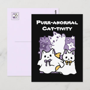 Carte Postale Purr-anormal Cat-tivity - Halloween Cat Design