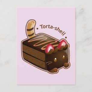 Carte Postale Purrista Pawfee : Coupe de gâteau de chat mignonne